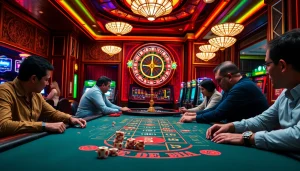 Players engaging in high-stakes poker at S8 casino, showcasing thrilling moments of betting and strategy.