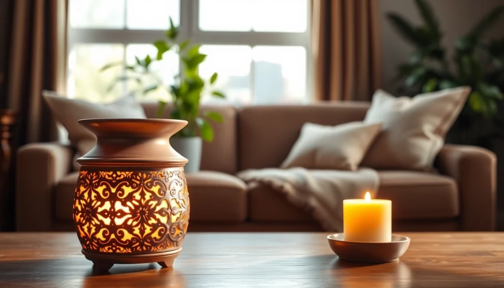 Enhance your home ambiance with https://www.scentswarmers.com elegant wax warmer in a cozy setting.