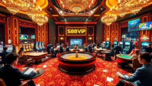 Experience the thrill of gambling at S88VIP with a lively casino scene featuring roulette and exciting players.