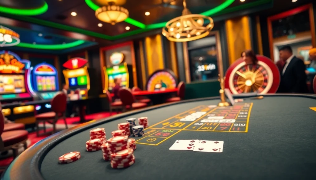 Experience the thrill of winning with 32win at a vibrant casino table filled with excitement.
