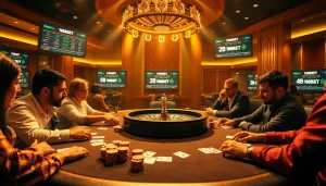 Engage in thrilling poker action highlighted by the latest 188bet link, showcasing luxury and excitement.