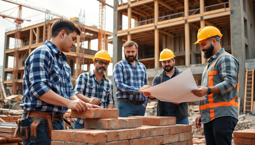 Members of the construction association north carolina collaborating on-site.