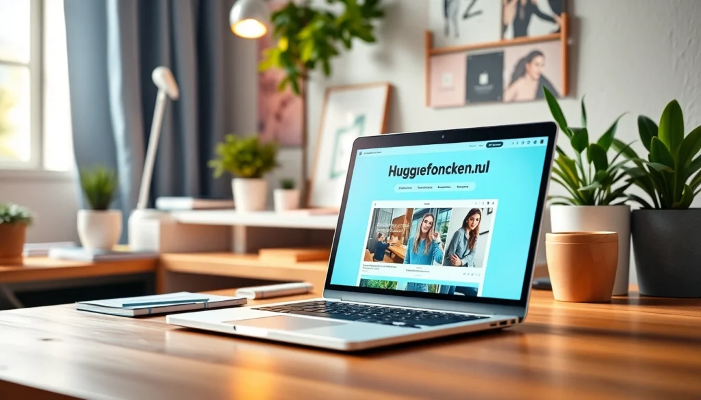 Engaging digital workspace featuring the homepage of https://nugevonden.nl with colorful accessories.
