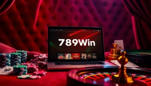 Players engaging with the 789win com online platform featuring cards, chips, and a roulette wheel.