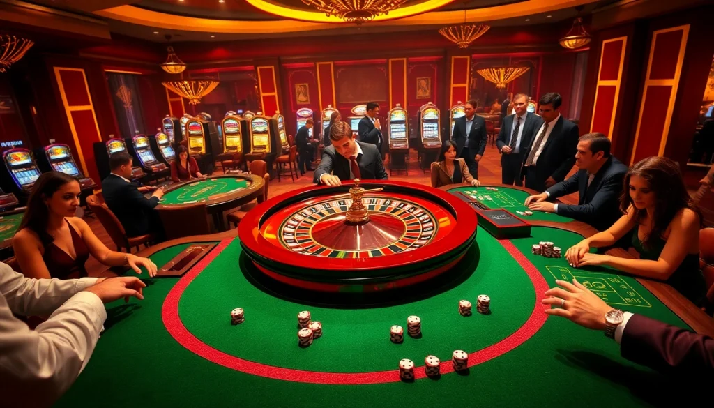 Experience the excitement at PG66 Casino with vibrant roulette tables and engaged players.