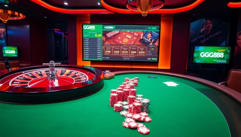 GG88 - Engage in thrilling online gambling with an exciting roulette and poker scene.