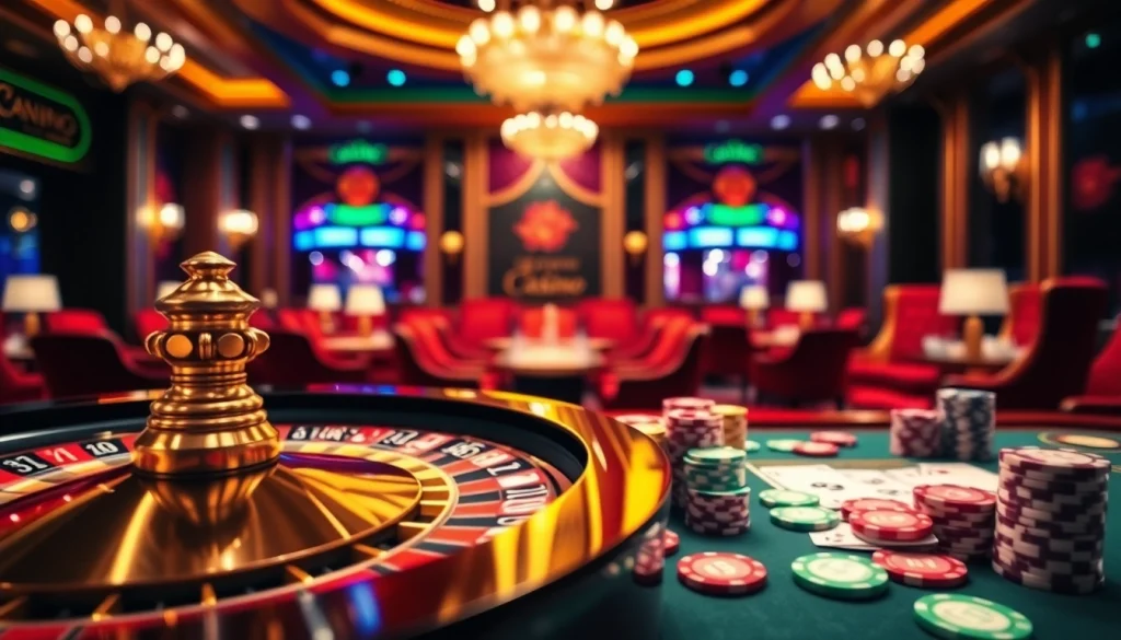 Casino permainan menarik di dalam Online Casino Malaysia dengan meja judi yang elegan.