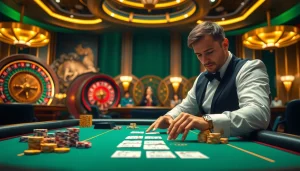 Kèo nhà cái betting scene with players at a poker table, high-stakes excitement visible.