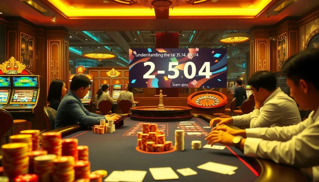 Understanding tài 3.5/4 betting strategies among poker enthusiasts in a lavish casino setting.