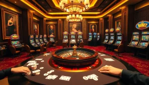 Experience the thrill of V9bet with high-stakes gaming at a luxurious casino table.