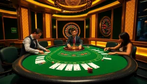 Players engage in high-stakes baccarat at KKWIN 03's luxurious casino table.