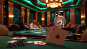 Players enjoying a thrilling game at ZB368's luxurious poker table.