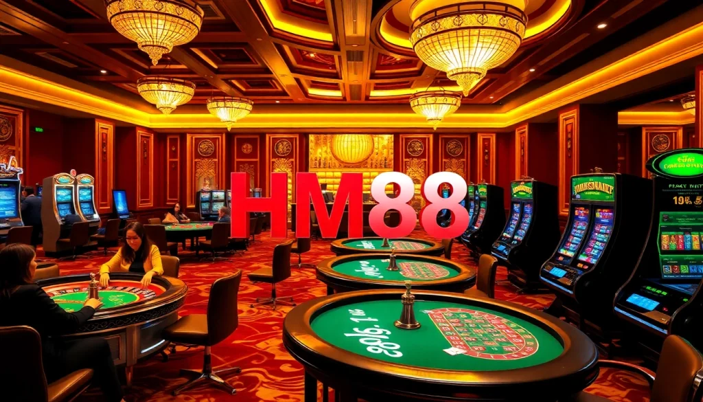 Experience high-stakes thrills at HM88 casino with vibrant gaming and elegant atmosphere.