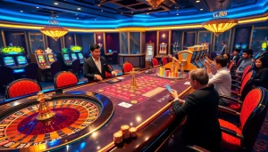 Experience the thrill of GG88 at a luxurious casino table with professional dealers and vibrant games.