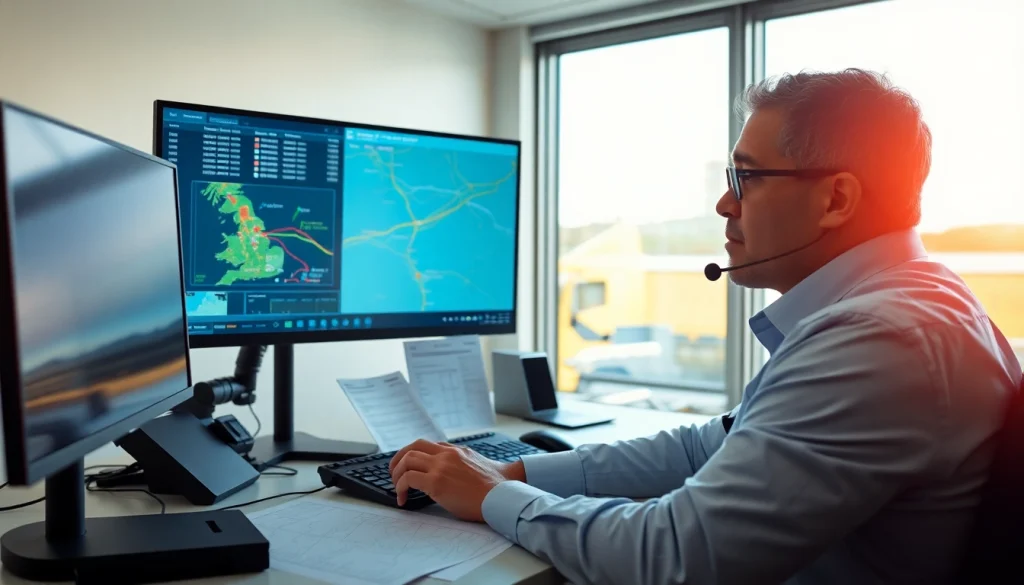 Effective Truck Dispatch Services enhancing logistics with a dedicated dispatcher at work.