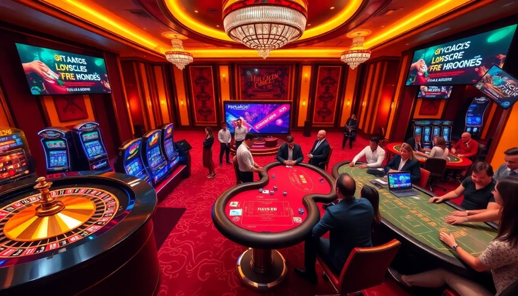 Players enjoying exciting games at https://rr88.wales/ with vibrant casino atmosphere.