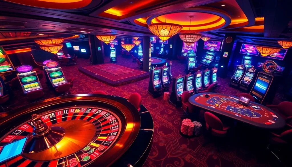 Experience high-stakes gaming at S8 casino with vibrant tables and thrilling slot machines.