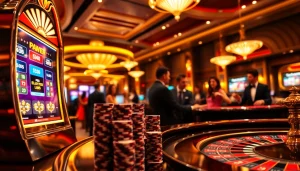 Experience the excitement of F168 casino gaming with vibrant slot machines and poker action.