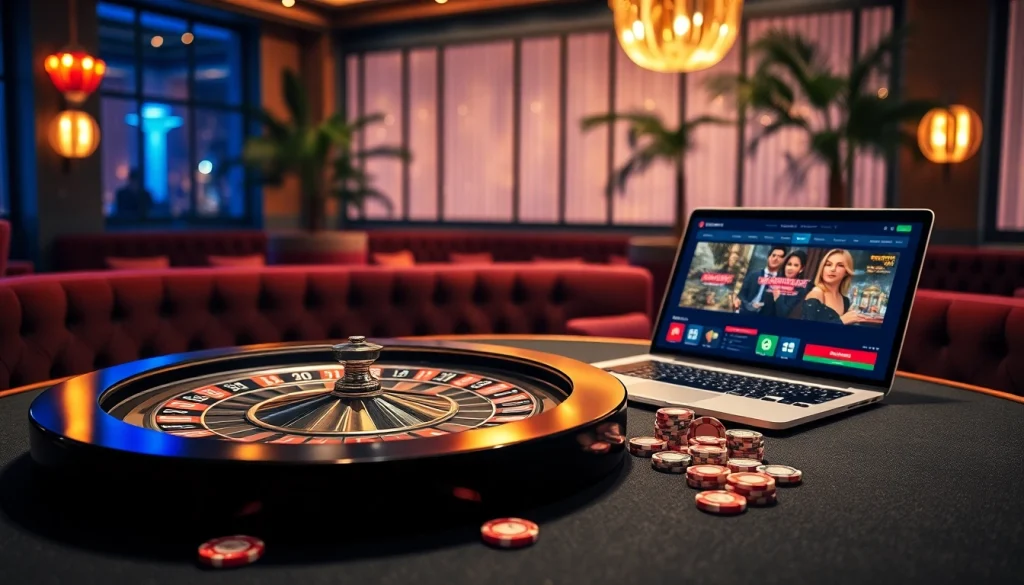 Exciting online gambling scene featuring SOIBET with vibrant roulette table and modern gaming interface.