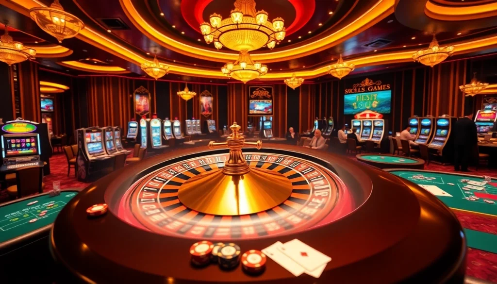 Dynamic casino action with players betting on games from https://lc88.art/, featuring roulette and poker activities.