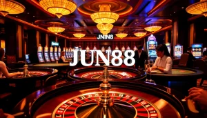 Experience the excitement at JUN88 with vibrant casino games, lively players, and professional dealers.