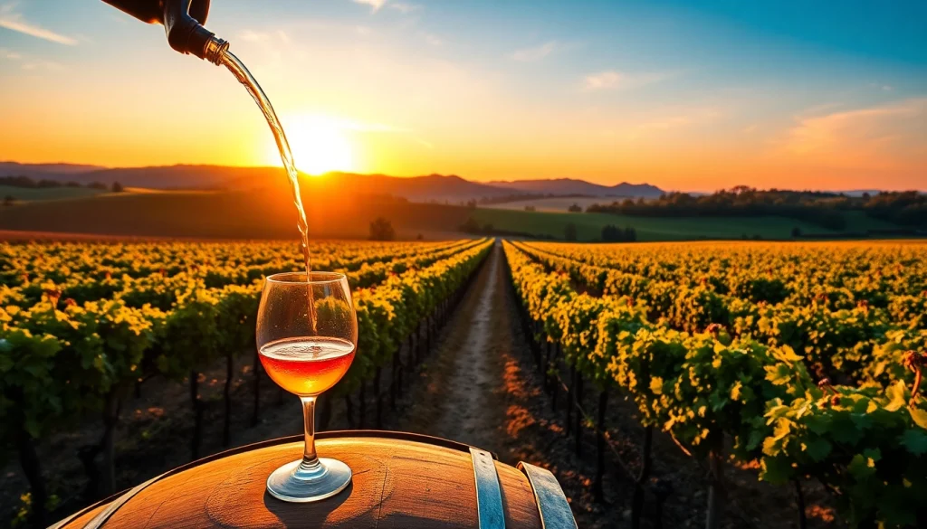 Experience the beauty of vineyards in Carksburg CA, with wine flowing and sunsets glowing.