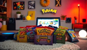 鮮やかなポケモンカードパックとゲーミングセットとともに表示される Onlineオリパ おすすめ