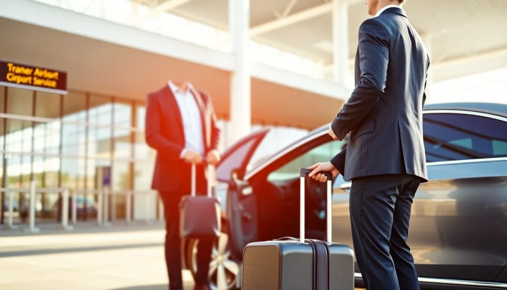 Experience Vancouver airport car service with a professional chauffeur assisting travelers at the airport.