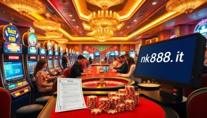 Enjoy thrilling gambling action at https://nk888.it.com/ featuring vibrant slot machines and poker tables.