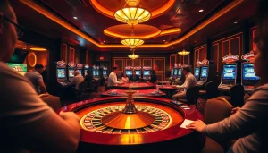 Experience the excitement at https://b52club.watch with players at a vibrant casino table.