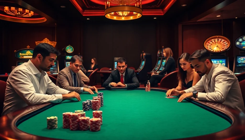 Experience the thrill of big wins at the poker table with gori77 and colorful chip stacks.