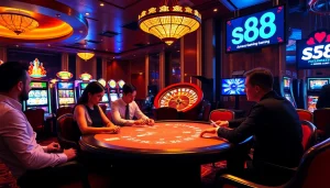 Experience the thrill of casino gaming with s88 blackjack tables and illuminated slot machines.