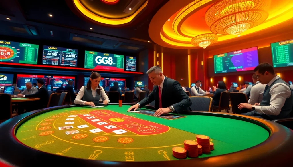 Experience the excitement of gg88 com with professional players at a lively casino table.