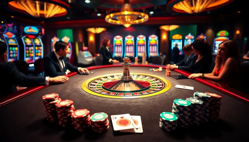 Experience a thrilling casino atmosphere with tg88-themed poker chips and roulette excitement.