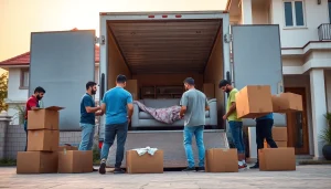 Home Shifting Services by professional movers carefully packing furniture in Lahore.