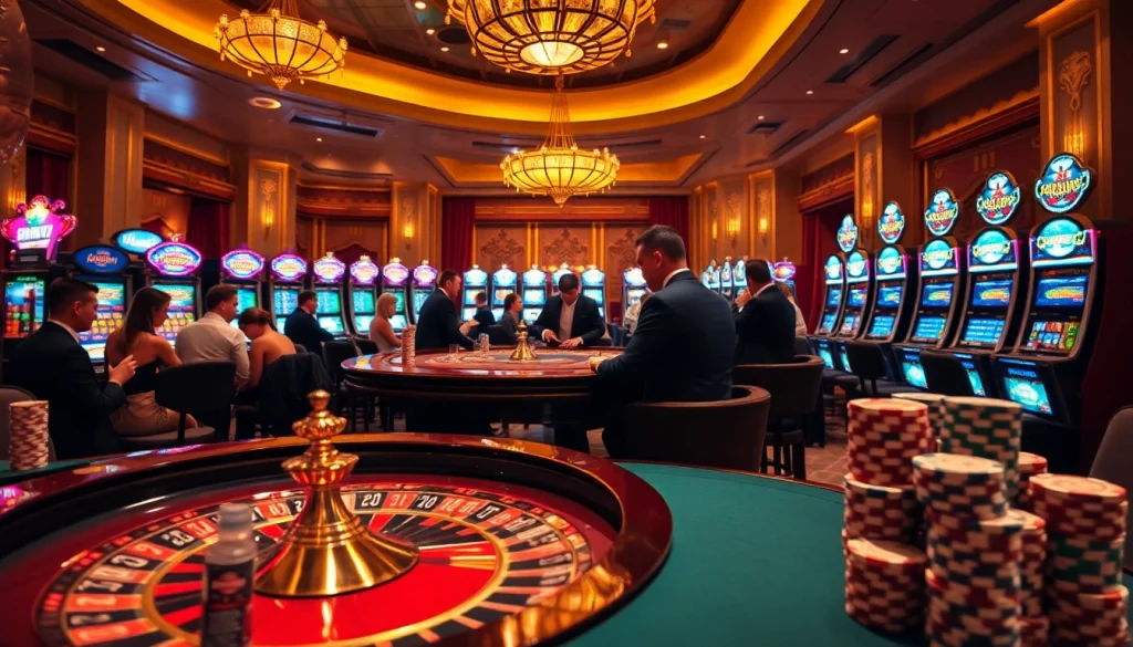 Gambling excitement at a luxurious casino with poker chips, cards, and indoxxi themes.