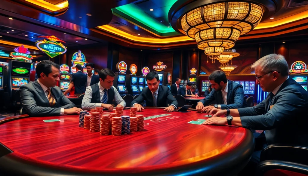 Experience high-stakes poker excitement at https://nohu90pa.com with vibrant casino scenery.