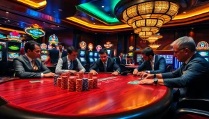 Experience high-stakes poker excitement at https://nohu90pa.com with vibrant casino scenery.