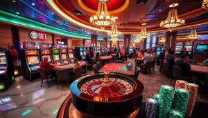 Experience the thrill of 388bet casino with vibrant gaming tables and lively players.