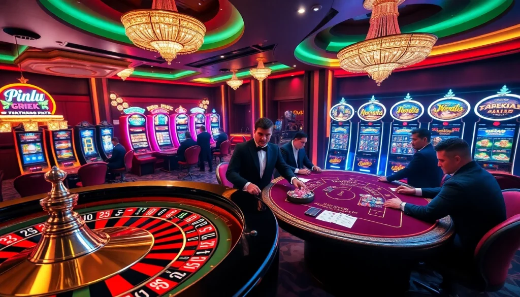 11UU players engaging in high-stakes poker and roulette at a luxurious casino.