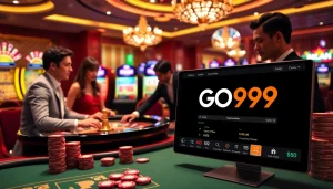 Experience the thrill of gambling at the GO99 casino with vibrant tables and exciting players.