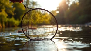 Catch-and-release with a quality Fly fishing net beside a serene river.