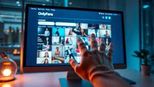 OnlyFans Search engine interface showcasing diverse creators on a sleek computer screen.