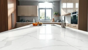 Showcase of elegant Quartz Worktops London in a modern kitchen with natural lighting.