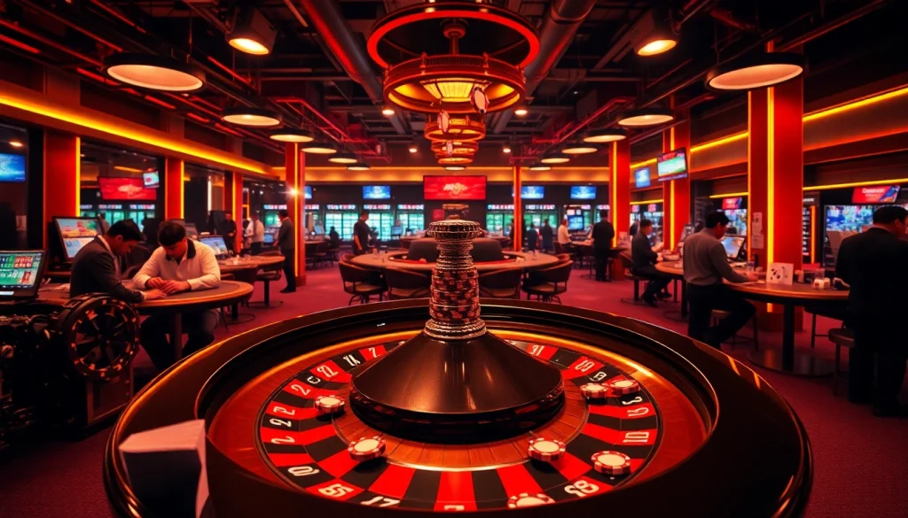 Exciting scene of Expert Automatic Transmission Repair with casino elements like poker chips and a roulette wheel.