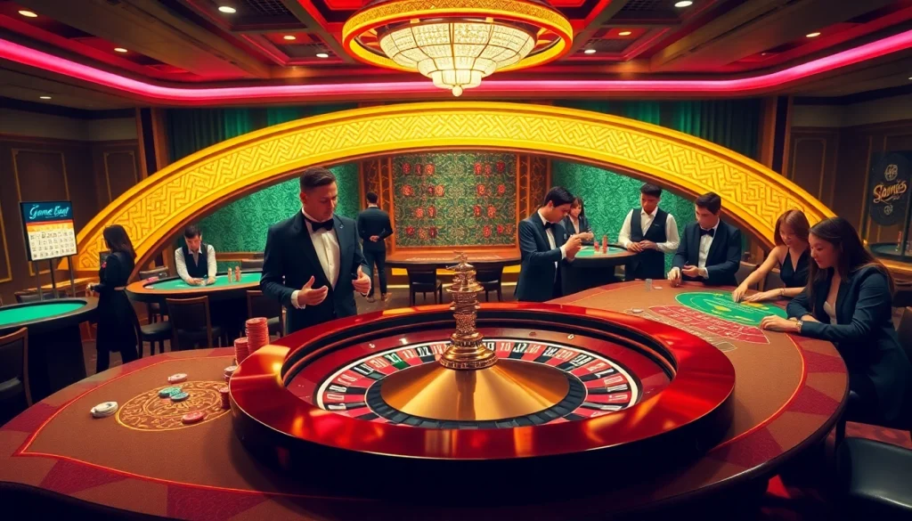 Experience the excitement at 68 Game Bài with vibrant poker tables and thrilling casino action.
