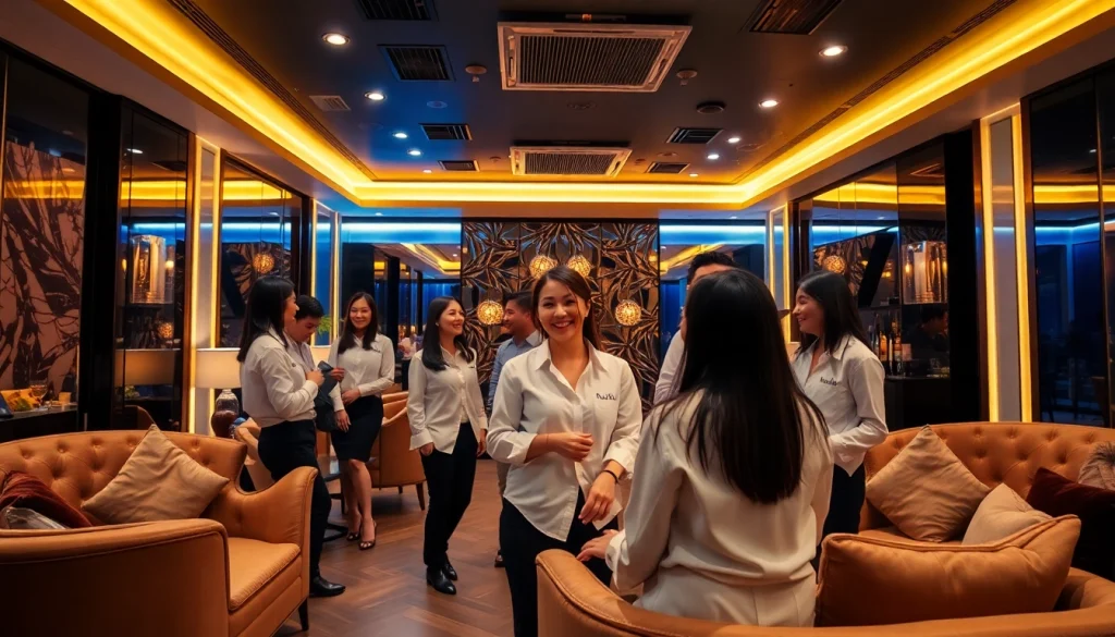 Suwon shirt room showcasing warm ambiance and stylish managers offering services.