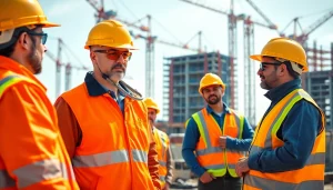 Enhancing construction site safety with workers in protective gear focused on safety practices.