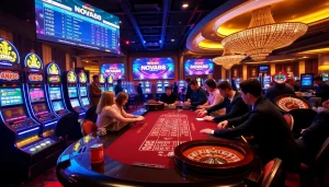 Experience exciting gameplay at Nova88 with vibrant casino elements like roulette and poker.