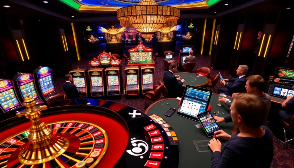 Players enjoying exciting gaming experiences at https://okfun.uk.net/ with vibrant casino elements.